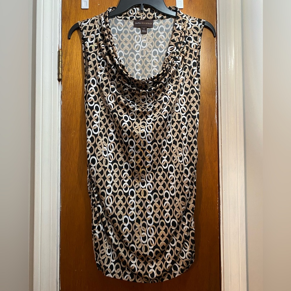 Size small - Brown, tan & black blouse.
